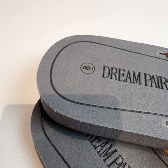 Dream Pairs New Gray Flip Flops  Comfortable Beach Sandals Womens Size 8 - Picture 4 of 6